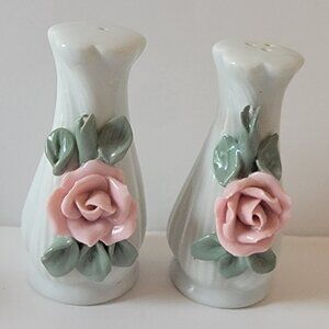 Delicate Rosebud Salt and Pepper Shakers